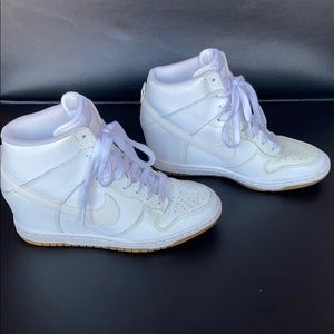 Nike White Hidden Wedge Sneakers